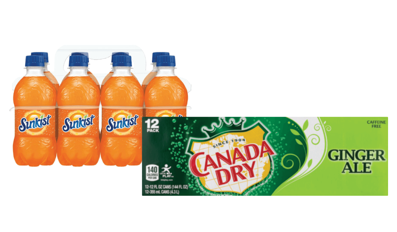 Canada Dry, 7-Up, A&W or Sunkist