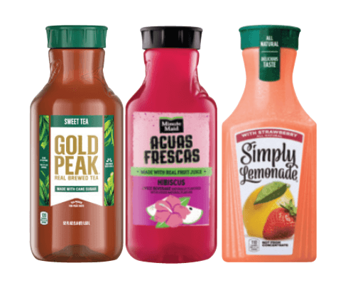 Gold Peak Iced Tea, Minute Maid Aquas Frescas or Simply Ades Drinks