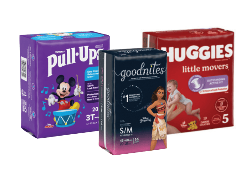 Huggies 11-15 ct. GoodNites, 17-23 ct. Pull-Ups, 29-32 ct. Little Snugglers or 16-25 ct. Movers Diapers